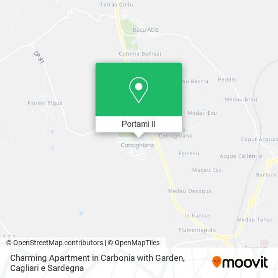 Mappa Charming Apartment in Carbonia with Garden