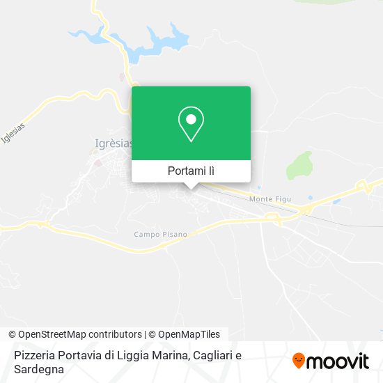 Mappa Pizzeria Portavia di Liggia Marina