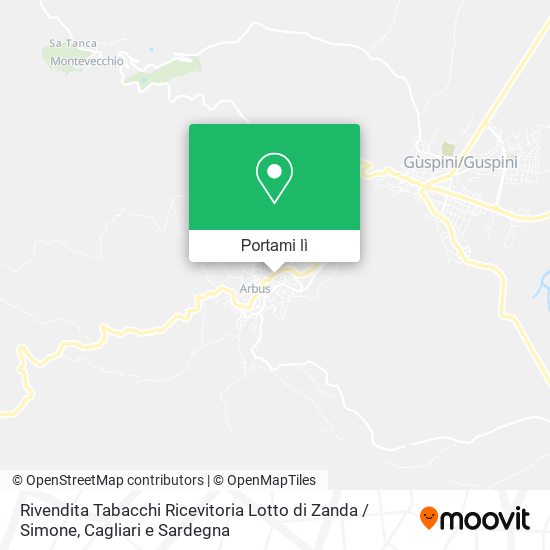 Mappa Rivendita Tabacchi Ricevitoria Lotto di Zanda / Simone