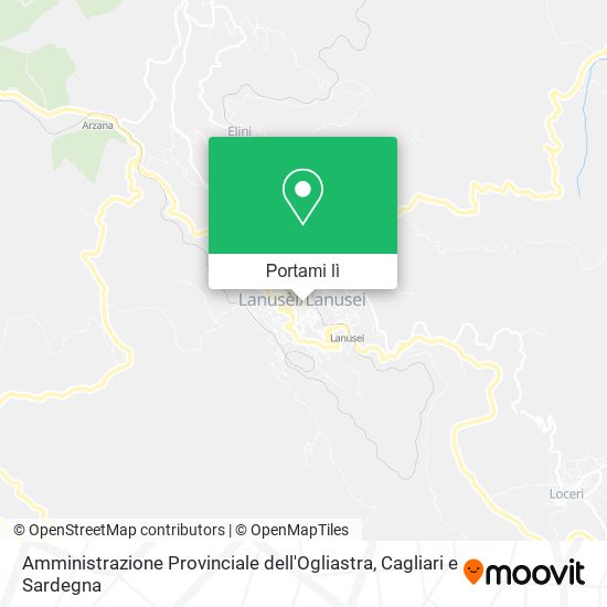 Mappa Amministrazione Provinciale dell'Ogliastra