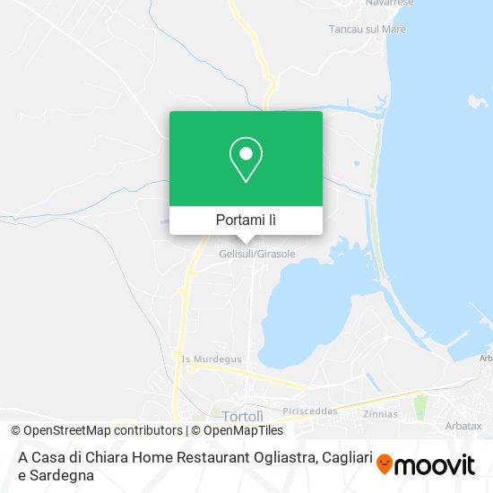Mappa A Casa di Chiara Home Restaurant Ogliastra