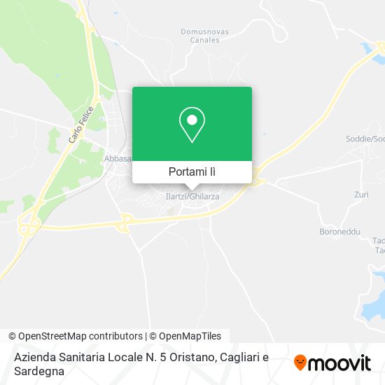 Mappa Azienda Sanitaria Locale N. 5 Oristano