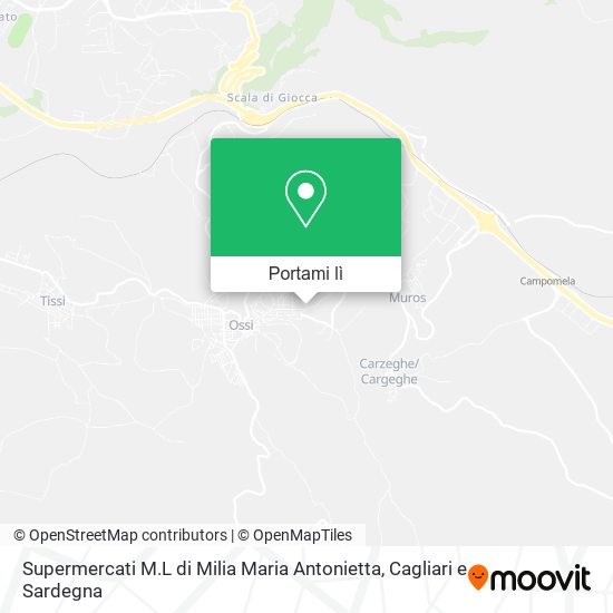 Mappa Supermercati M.L di Milia Maria Antonietta