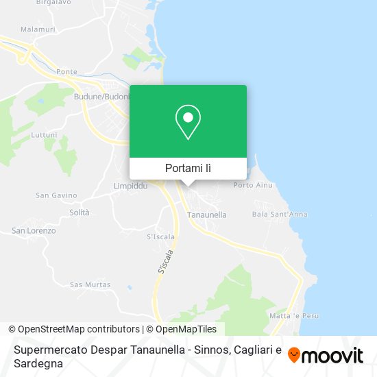 Mappa Supermercato Despar Tanaunella - Sinnos