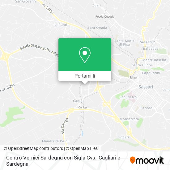 Mappa Centro Vernici Sardegna con Sigla Cvs.
