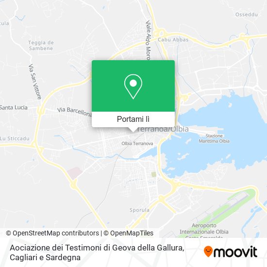 Mappa Aociazione dei Testimoni di Geova della Gallura