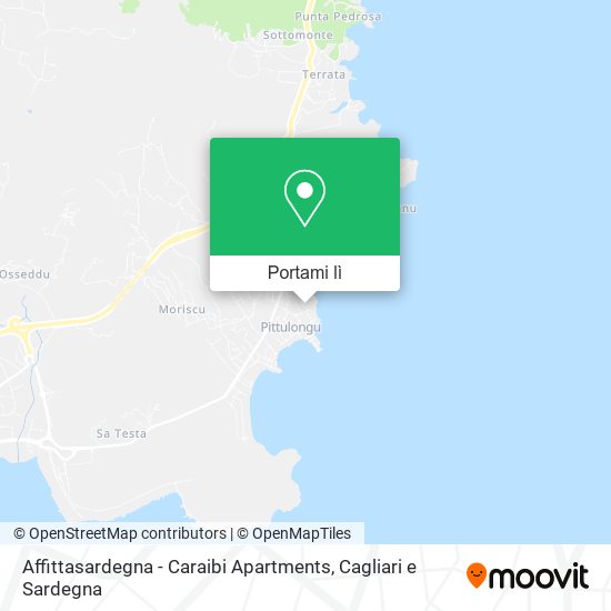 Mappa Affittasardegna - Caraibi Apartments