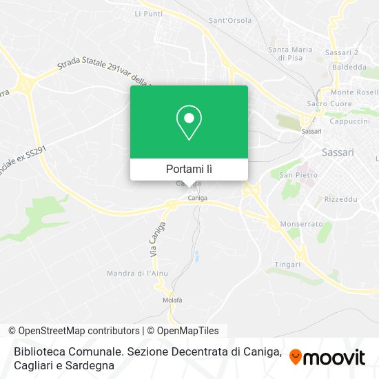 Mappa Biblioteca Comunale. Sezione Decentrata di Caniga