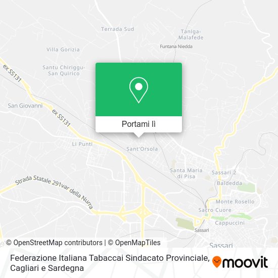 Mappa Federazione Italiana Tabaccai Sindacato Provinciale