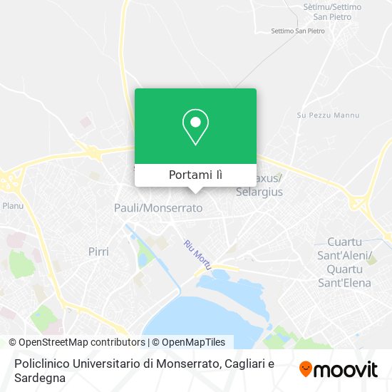 Mappa Policlinico Universitario di Monserrato