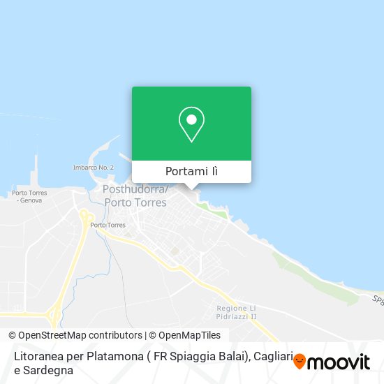 Mappa Litoranea per Platamona ( FR Spiaggia Balai)