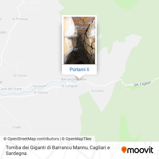 Mappa Tomba dei Giganti di Barrancu Mannu