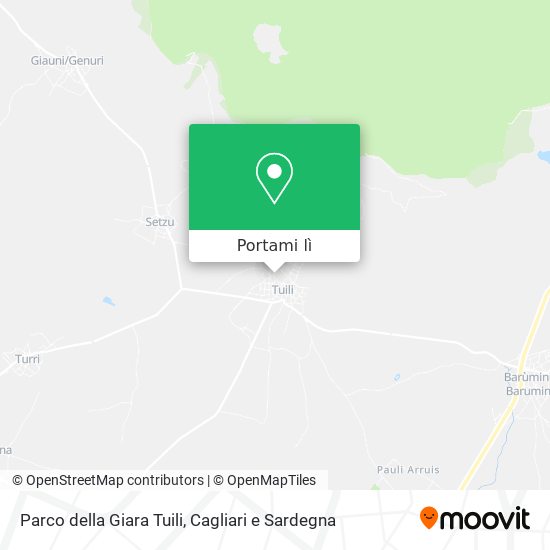 Mappa Parco della Giara Tuili
