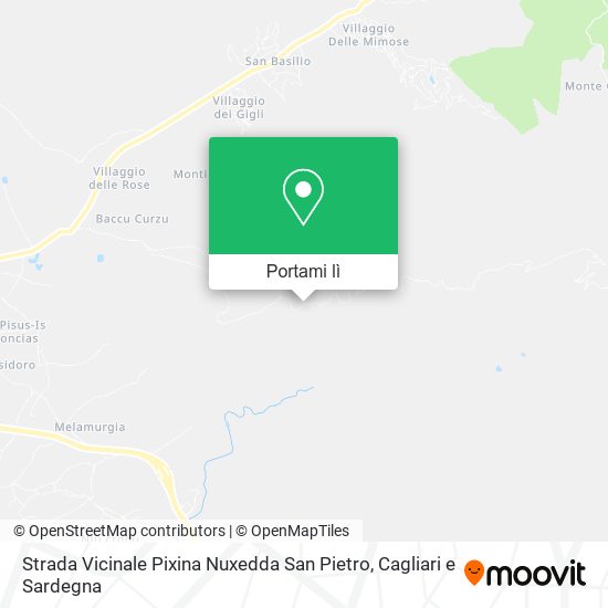 Mappa Strada Vicinale Pixina Nuxedda San Pietro