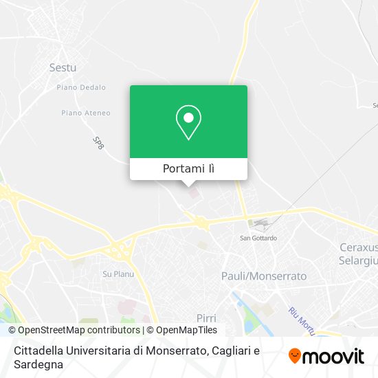 Mappa Cittadella Universitaria di Monserrato