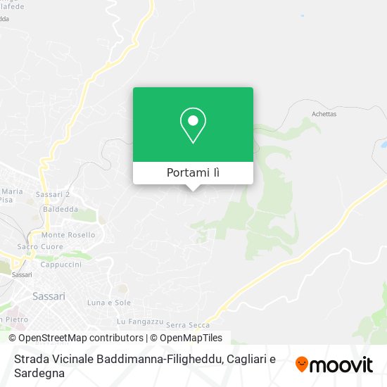Mappa Strada Vicinale Baddimanna-Filigheddu