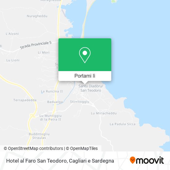 Mappa Hotel al Faro San Teodoro