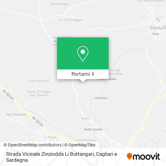 Mappa Strada Vicinale Zinziodda Li Buttangari