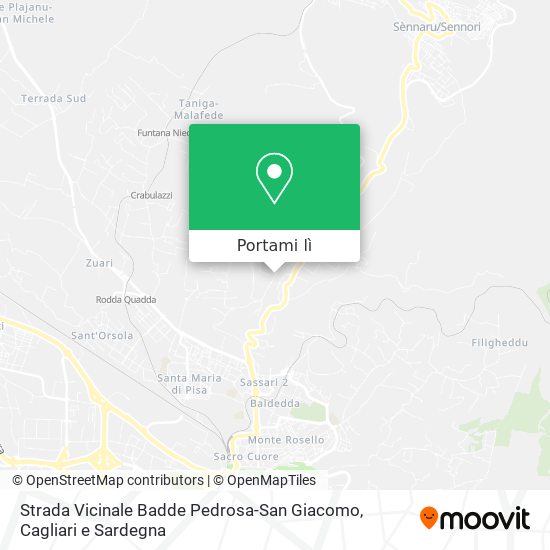 Mappa Strada Vicinale Badde Pedrosa-San Giacomo