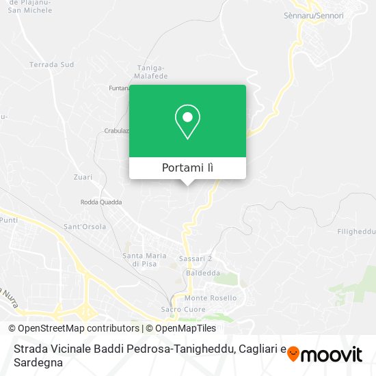 Mappa Strada Vicinale Baddi Pedrosa-Tanigheddu