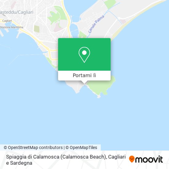 Mappa Spiaggia di Calamosca (Calamosca Beach)