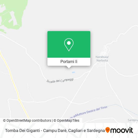 Mappa Tomba Dei Giganti - Campu Darè