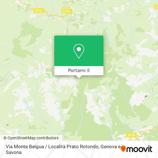 Mappa Via Monte Beigua / Località Prato Rotondo