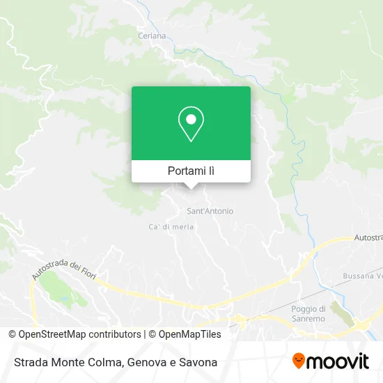 Mappa Strada Monte Colma