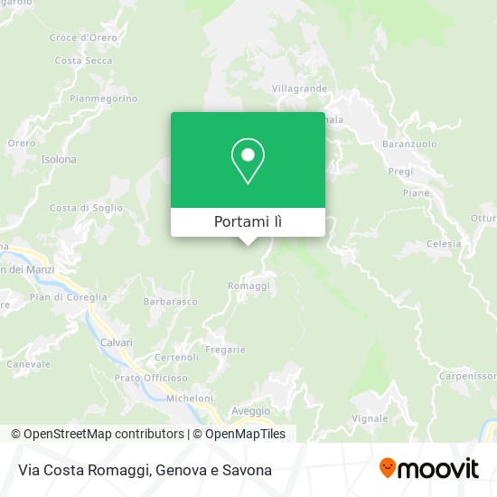 Mappa Via Costa Romaggi