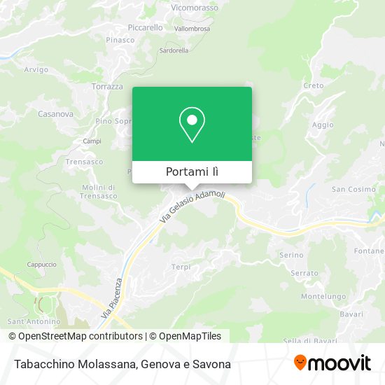 Mappa Tabacchino Molassana