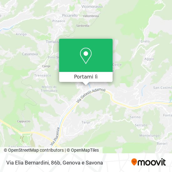 Mappa Via Elia Bernardini, 86b