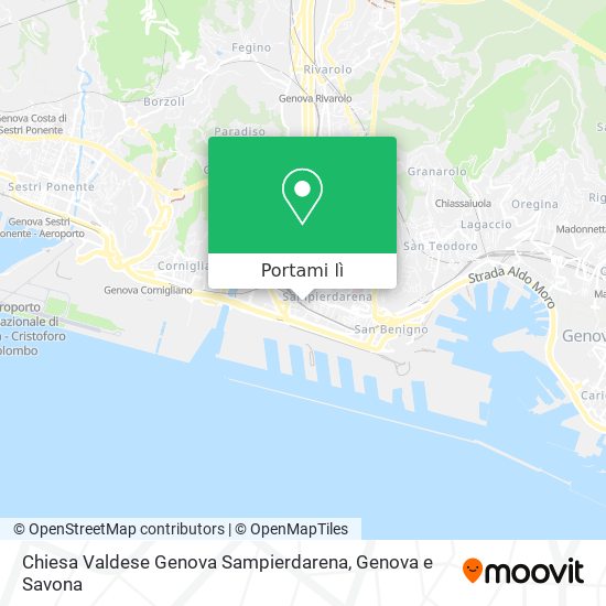 Mappa Chiesa Valdese Genova Sampierdarena