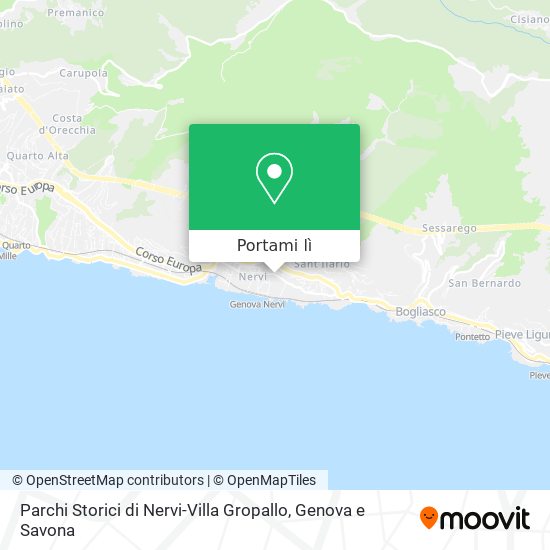 Mappa Parchi Storici di Nervi-Villa Gropallo