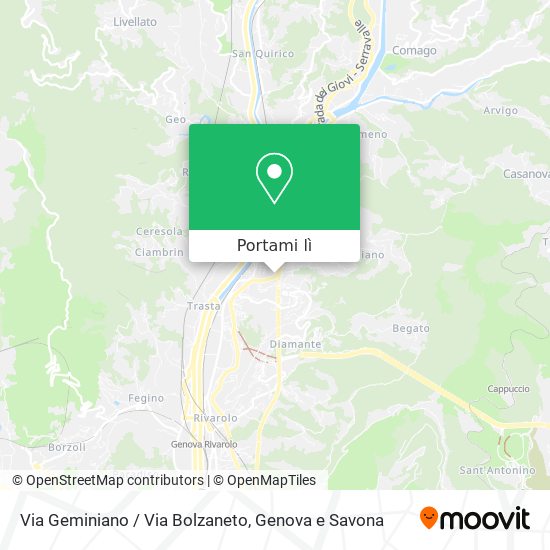 Mappa Via Geminiano / Via Bolzaneto