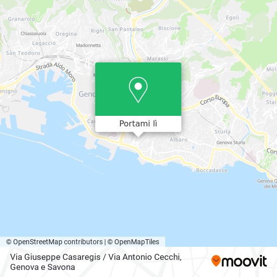 Mappa Via Giuseppe Casaregis / Via Antonio Cecchi