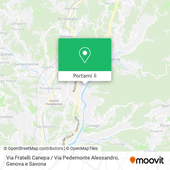 Mappa Via Fratelli Canepa / Via Pedemonte Alessandro