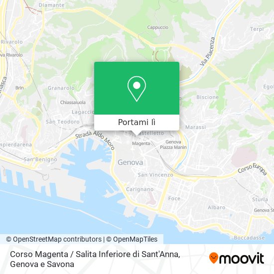 Mappa Corso Magenta / Salita Inferiore di Sant'Anna