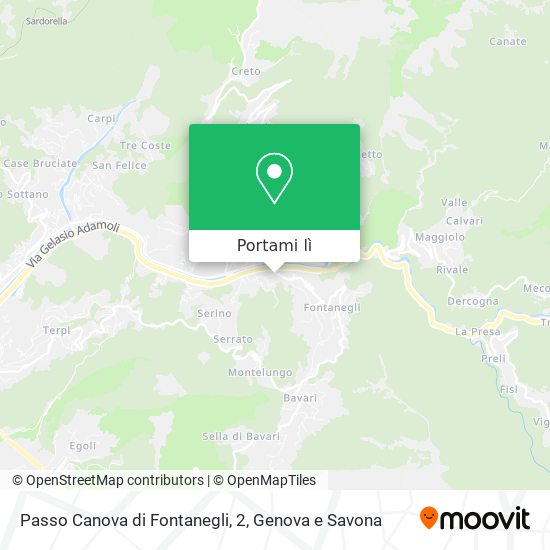 Mappa Passo Canova di Fontanegli, 2