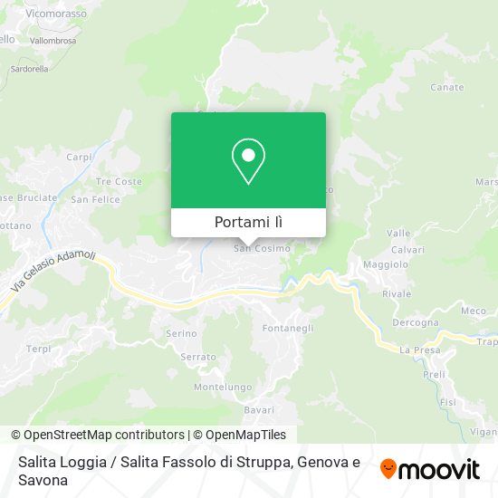 Mappa Salita Loggia / Salita Fassolo di Struppa