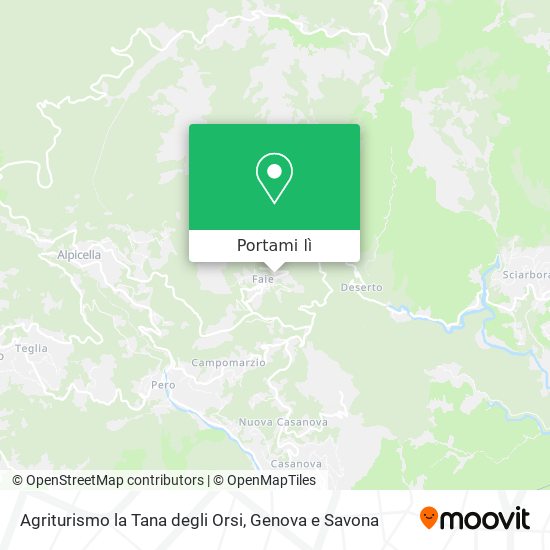 Mappa Agriturismo la Tana degli Orsi