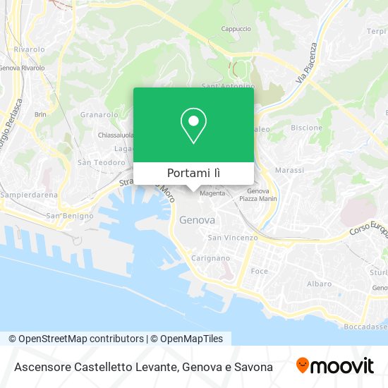 Mappa Ascensore Castelletto Levante