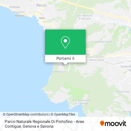 Mappa Parco Naturale Regionale Di Portofino - Aree Contigue