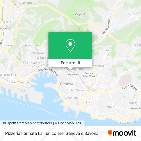 Mappa Pizzeria Farinata La Funicolare