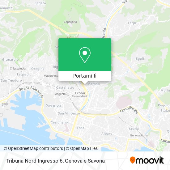 Mappa Tribuna Nord Ingresso 6