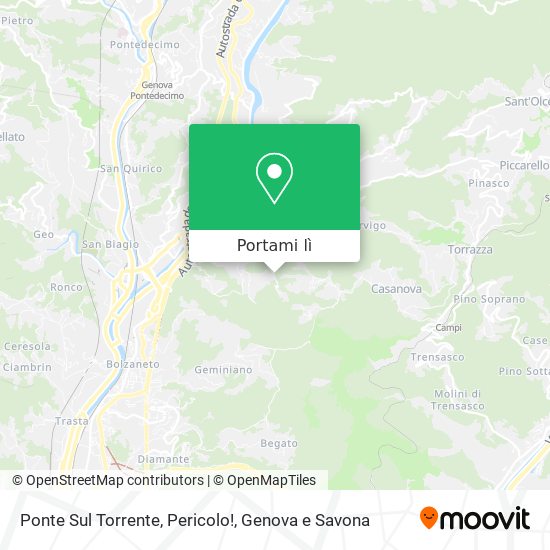 Mappa Ponte Sul Torrente, Pericolo!