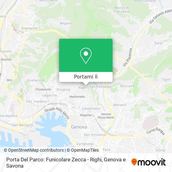 Mappa Porta Del Parco: Funicolare Zecca - Righi
