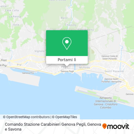 Mappa Comando Stazione Carabinieri Genova Pegli