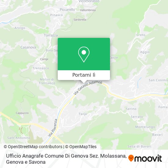 Mappa Ufficio Anagrafe Comune Di Genova Sez. Molassana