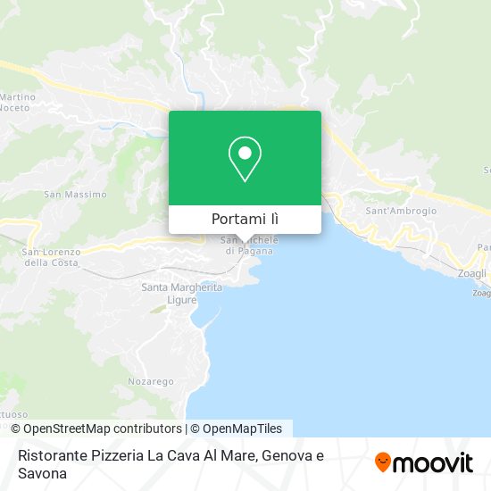 Mappa Ristorante Pizzeria La Cava Al Mare