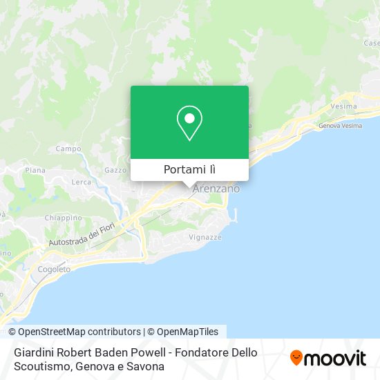 Mappa Giardini Robert Baden Powell - Fondatore Dello Scoutismo